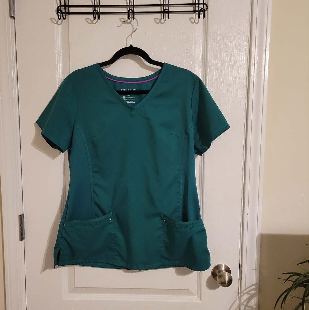 Final Sale! Healing Hands Large Green Scrub Top